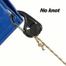 10pcs Automatic Tarp Rope Tensioners, Self-Locking Line Hooks, Knotless Tightening Clips, Wind Rope Adjustment Buckles, Outdoor Fixing Tools - Black - View 9