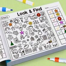 1 Pc Kids Concentration & Coloring Books, 32 Pages Per Book. Search For Matching Patterns And Color Them Properly. Cultivate Kids' Observation Ability & Imagination. [Styles And Packages Are Shipped At Random - Multicolor - View 8