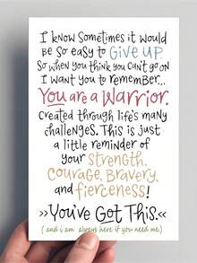 OBOVAY Inspirational Warrior Card - Encouragement & Strength Reminder, Perfect For Anyone, Everyday Office Essentials - View 6