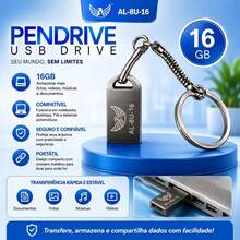 Pendrive 16GB Altomex AL-8U-16 Metálico Mini Chaveiro Portátil Compatível Notebook PC TV Som Automotivo Alta Velocidade - Visão 1