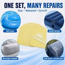 20pcs Large Transparent Inflatable Pool Repair Patches, Multi-Functional Inflatable Product Repair Patches, 2.76x2.76 Inches, Waterproof Self-Adhesive Transparent Patches, Suitable For Inflatable Water Products, Tents, Rain Covers Repair - Transparent - View 5