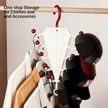 Umbrella Shaped 10-Hook Clothes Rack, Space-Saving Wardrobe Organizer, Multi-Functional Storage Rack For Straps, Hats, Belts And Scarves - Multicolor - View 9