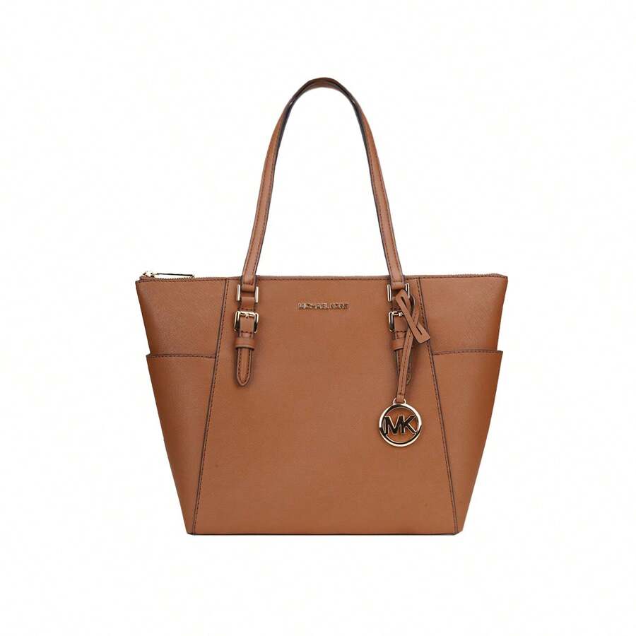 Michael Kors Charloote 女士單手柄肩背包 35T0GCFT7L LUGGAGE - 棕色 35T0GCFT7L 行李箱 - 查看 1