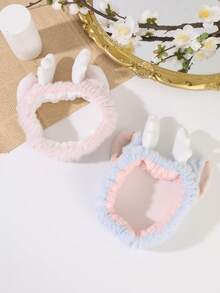 2/1pc Healing Pink Plush Angel Wings Headband, 3D Wings Hair Hoop For Girls, Home Skincare, Makeup, Cleansing, Face Mask Hair Accessory - Multicolor - View 11