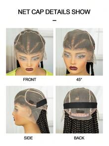 A ANYTIME Heat-Resistant Woven Synthetic Lace Wig - Easy To Wear And Style For Beginners - Designed For Women's Daily Wear, Halloween - Black - View 10