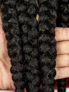 A ANYTIME Full Lace Multiple Braids Synthetic Wig Fat Multiple Braids Lightweight Easy To Wear Braided Synthetic Fiber Braid Hood, Halloween - Black - View 9