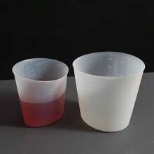Cốc đo resin silicone trong suốt nghiêng, cốc pha trộn và rót trong suốt dày chuyên dụng với vạch chia chính xác, chống dính tái sử dụng, phù hợp cho epoxy resin, làm nến, thủ công thạch cao, làm xà phòng, đổ khuôn, lựa chọn lý tưởng cho người đam mê thủ công - Trắng - Xem 2