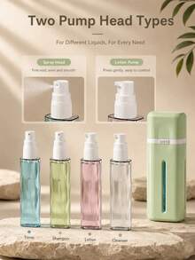 Multifunctional 4-In-1 Travel Dispenser Bottle Set, Multi-Compartment Design, Portable Leak-Proof Container, Suitable For Camping, Business Trips, Fitness And Outdoor Activities, Compact Refillable Water Bottles - Multicolor - View 7