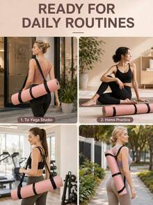 Adjustable Yoga Mat Strap, Easy-To-Use Woven Yoga Mat Storage Band, Lightweight Fitness Strap, Washable Sports & Fitness Accessory, Suitable For Gym, Home Workout, Pilates And Travel Use - Multicolor - View 7