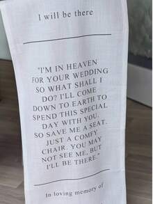 Reserved Wedding Memorial Chair Sign, Customized Fabric Plaque, Wedding Ceremony Chair Banner To Commemorate Deceased Loved Ones, Personalized Wedding Memorial Plaque - Multicolor - View 1