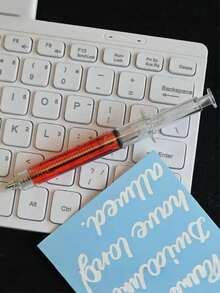 4PCS Transparent Simulation Syringe Ballpoint Pen Hair Clips, Transparent Injector Red & Green Assembled Hair Clips, Creative Clickable Ballpoint Pen Hair Clips, Simulation Syringe Student Personalized Versatile Fun Hair Clips, Daily Quirky Hair Clips - Multicolor - View 3