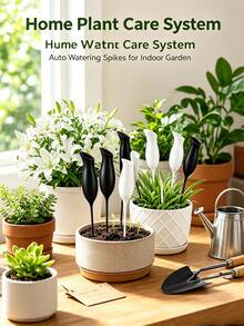 Self Watering Plant Pots, Automatic Drip Irrigation Planter, Cute Cup Design, Plastic Root-Fed System, Vacation Care Indoor Potted Flowers Houseplants, Home Office Desk Windowsill Decor, Gift For Plant Lovers - Multicolor - View 2