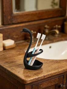 1pc Swan Toothbrush Holder, Can Be Used In Bathroom To Store Toothbrushes And Toothpaste, Also Can Be Placed In Workspace To Hold Pencils - Multicolor - View 3