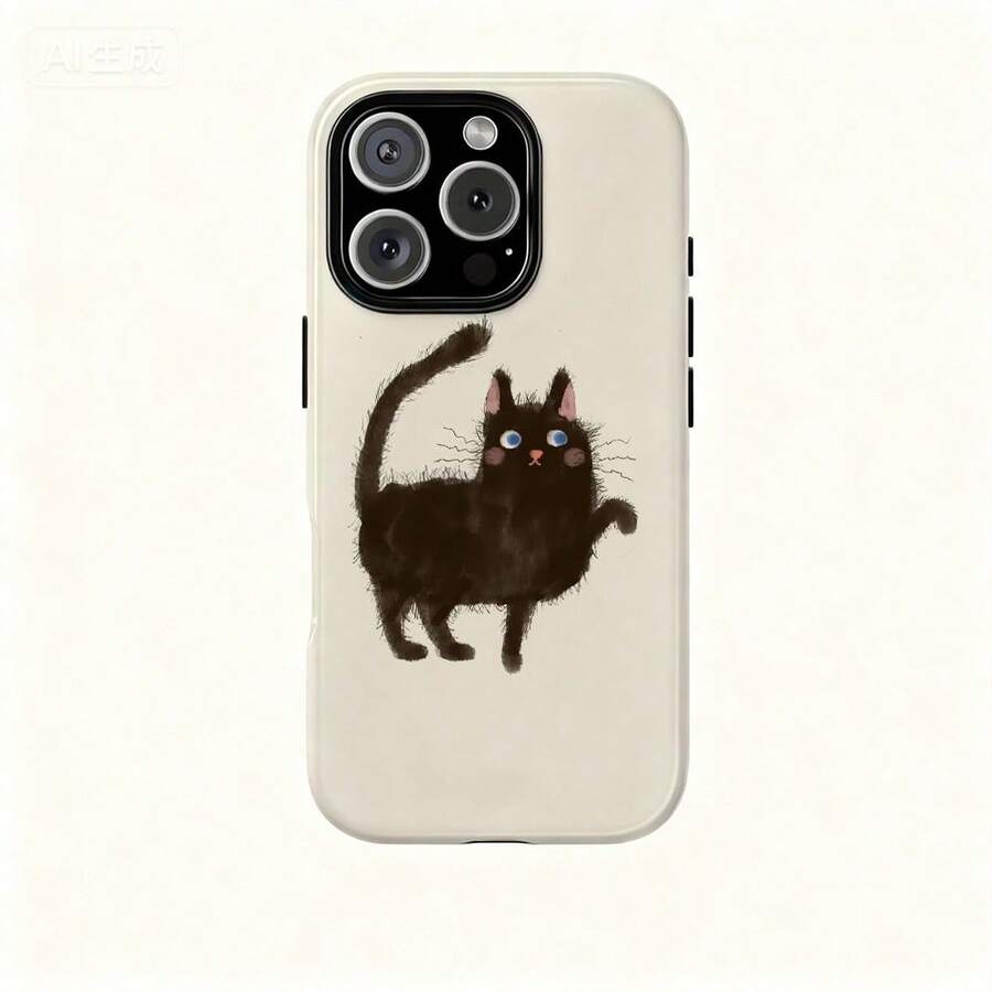 [24h Shipping From DE]Apple18 17 16 15 Promax  21 -26 Ultra Galaxy Cute Black Cat Blue Eyes Adorable Phone Case For IPhone17ProMax 16 15 14 12mini 7Plus XR 2in1 Tough Glossy Case JHW4Cheap Nice Gift Phone Case For Party Favor - 1 Piece Of Picture Color - View 1