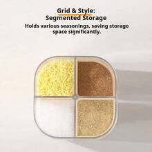 4-In-1 Plastic Salt & Pepper Shaker + Transparent Spout Oil Dispenser Small Portion Bottle, 4-Compartment Flip Spice Dispenser, Travel Spice Container With Dividers, Lidded Seasoning Shaker, Labeled Travel Spice Jar, For BBQ, Cooking, Baking, Storing Spices, Salt, Sugar, Etc. - Multicolor - View 6