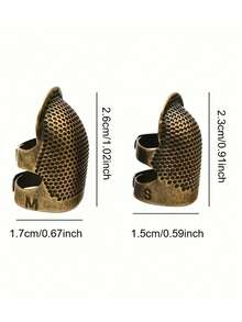 Adjustable Metal Thimble, Vintage Brass Finger Guard Sewing Tool, Anti-Puncture Sewing Accessory, Suitable For Embroidery, Cross Stitch, Knitting Repair And Handmade Projects - Multicolor - View 8