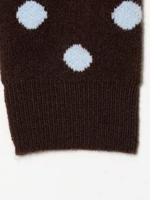 DEEKA Autumn/Winter New Women's European And American Style Fashion Minimalist Polka Dot Knit Cardigan - Brown - View 9