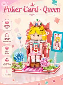 1 Set 779-833PCS Poker Card Mini Building Blocks, 4 Styles Available, Joker Little Joker King Queen Character Set, 360° Rotating Head, DIY Creative Display Build, Desk & Shelf Decor, Gift Idea - Clear - View 16