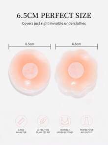 2/8/12/16Pcs Reusable Silicone Nipple Covers, Invisible Adhesive Nipple Pads With Gift Box, Skin Friendly For Strapless Seamless Dresses - Pink - View 3