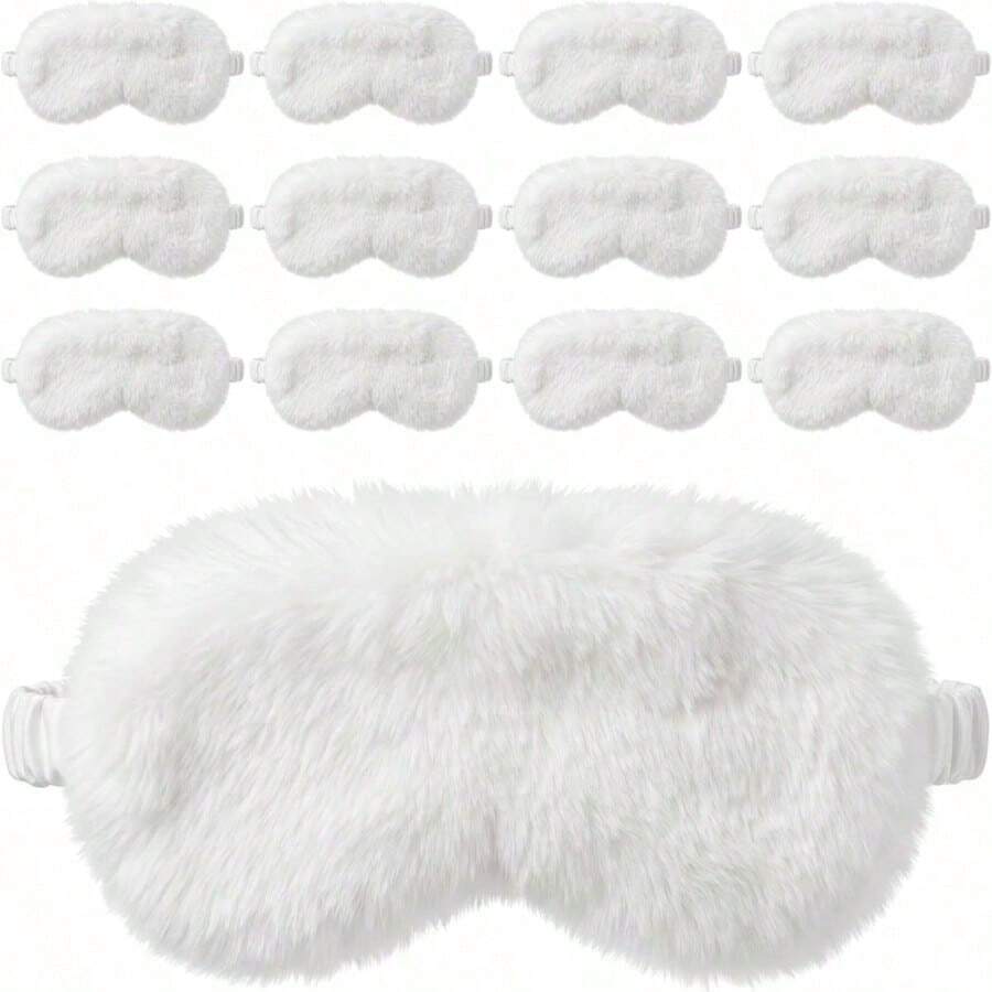 4pcs Plush Sleep Eye Masks Bulk, Valentine's Day Sleep Eye Masks, Soft Eye Masks, Suitable For Overnight Pajama Party, Spa Party Gifts And Gifting - Multi-color - View 1