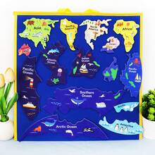 Quixorblex 1 Set Seven Continents Felt Puzzle, Interactive Geography Learning Tool, Montessori Educational Aids, Creative Felt Board, Classroom Teaching Props, Educational Resources For Home & Classroom - Multicolor - View 10