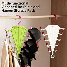 Umbrella Shaped 10-Hook Clothes Rack, Space-Saving Wardrobe Organizer, Multi-Functional Storage Rack For Straps, Hats, Belts And Scarves - Multicolor - View 1