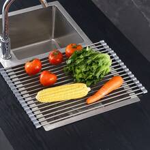 Stainless Steel Expandable Sink Drainer Rack, Black And Gray, With Adjustable Arms, Functional Kitchen Sink Storage Rack, Suitable For Vegetables, Fruits And Kitchen Utensil Sets, Suitable For Kitchen And Bathroom Use, New Year, Christmas And Halloween Design - Multicolor - View 8