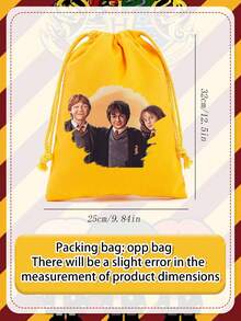 Warner Bros Yellow Drawstring Bag, Suitable For Storing Accessories, Can Be Used As Birthday Gift Or Halloween Party Decoration, Adding Festive Atmosphere To The Holiday Season - Multicolor - View 3