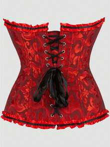 Women's Plus Size Court Style Corset Top, Waist-Cinching Body-Shaping Bustier, Sexy Jacquard Vintage Corset Top, Suitable For Wedding, Party, Halloween Costume, Role Play - Multicolor - View 35