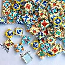 100/200g Bird & Floral Pattern Mosaic Glass Tiles, Mixed Random Assorted Glass Craft Materials For Handmade Arts, Home Decor Accents, Pendant Jewelry Making - AXYZ - View 7