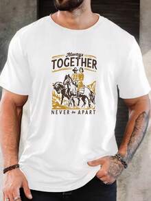 Men's Pure Cotton Short-Sleeved T-Shirt Casual Summer Breathable Soft Comfortable Regular Fit Daily Wear Basic Top - 白色 - 查看 1