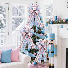 3 Rolls Pink Nutcracker Christmas Wired Edge Ribbon, Plaid And Stripe Holiday Ribbon For Wreath Bows, Christmas Tree Decorations, Gift Wrapping And DIY Crafts, 2.5 Inch X 4 Yards Each - C - View 7