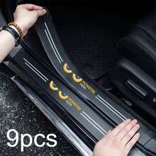 4 buah Stiker Interior Mobil Pelindung Ambang Pintu Mobil Sport Lampu Selamat Datang Laser Pedal Strip Ambang Pintu Laser Universal - Laser A - View 13