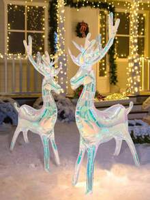 1pc Christmas Reindeer Balloon, Includes White, Gold, Colorful Reindeer, Suitable For Christmas Decoration, Balloon Deer, New Year Party Decoration - Multicolor - View 4