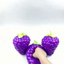 1pc Extra Large Purple Grape Squeeze Toy, TPR Material Realistic Vegetable Slow Rebound Stress Relief Ball, Squishy Stress Toy, Birthday Gift, Christmas Gift, Halloween Gift, Perfect Gift, Collectible [OPP Bag] - Multicolor - View 5