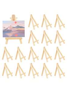 1/3/5/10pcs Wooden Easel Frame Wedding Table Number Card Holder Photo Display Stand, Handmade Painting Art Supplies Home Decor, Natural Wood Tripod Display Stand Conference Wedding Table Card Holder Painting Craft - Apricot - View 7