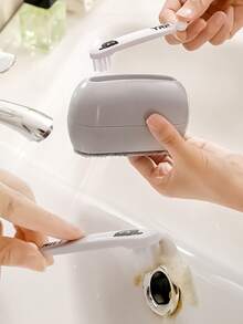 1pc 3-In-1 Cleaning Brush Set, Multi-Function Gap Brush For Home, Kitchen Countertop Stain Removal Squeegee, Scraper And Brush Combo, Cleaning Tool Set, Kitchen Cleaning Utensils, Home Tool Set - Multicolor - View 4
