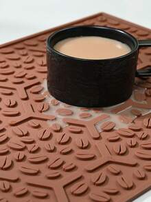 1pc Bar Drain Mat, Black Bar Mat, Coffee Bar Soft Rubber Heat-Insulating Mat, PVC Material, Non-Slip Cocktail Service Splash Guard Mat, Bartender Use, Coffee Bar Mat Accessory, Suitable For Home Kitchen - Mocha Brown - View 6