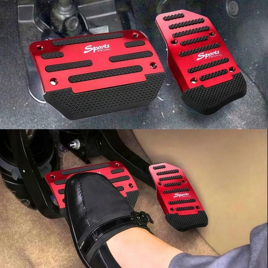 2 Sets Anti-Slip Car Pedal Set - Alloy Brake, Accelerator, Clutch Pedals - Suitable For Sedan, SUV, ATV - Automatic Transmission Replacement Kit, Anti-Slip Rubber Foot Pad, Durable Foot Pedal | Ergonomic Foot Pedal | Durable Foot Pedal New Model