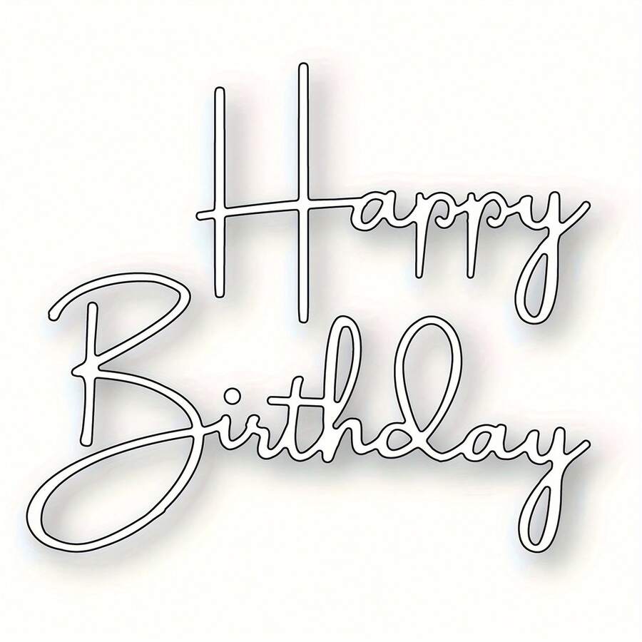 1pc Happy Birthday Metal Cutting Template, Metal Cutting Die For Scrapbooking, Card Making And Paper Crafting, Includes Birthday Greetings - Birthday - View 1