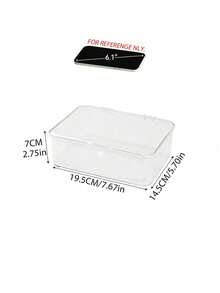 1pc Medicine Storage Box, Transparent Desktop Organizer With Flip Lid Dust-Proof Storage Box. Home Mini Medicine Storage Box. Multi-Functional Storage, Can Store Cosmetics, Face Masks, Stationery, Miscellaneous Items, Etc. - Clear - View 6