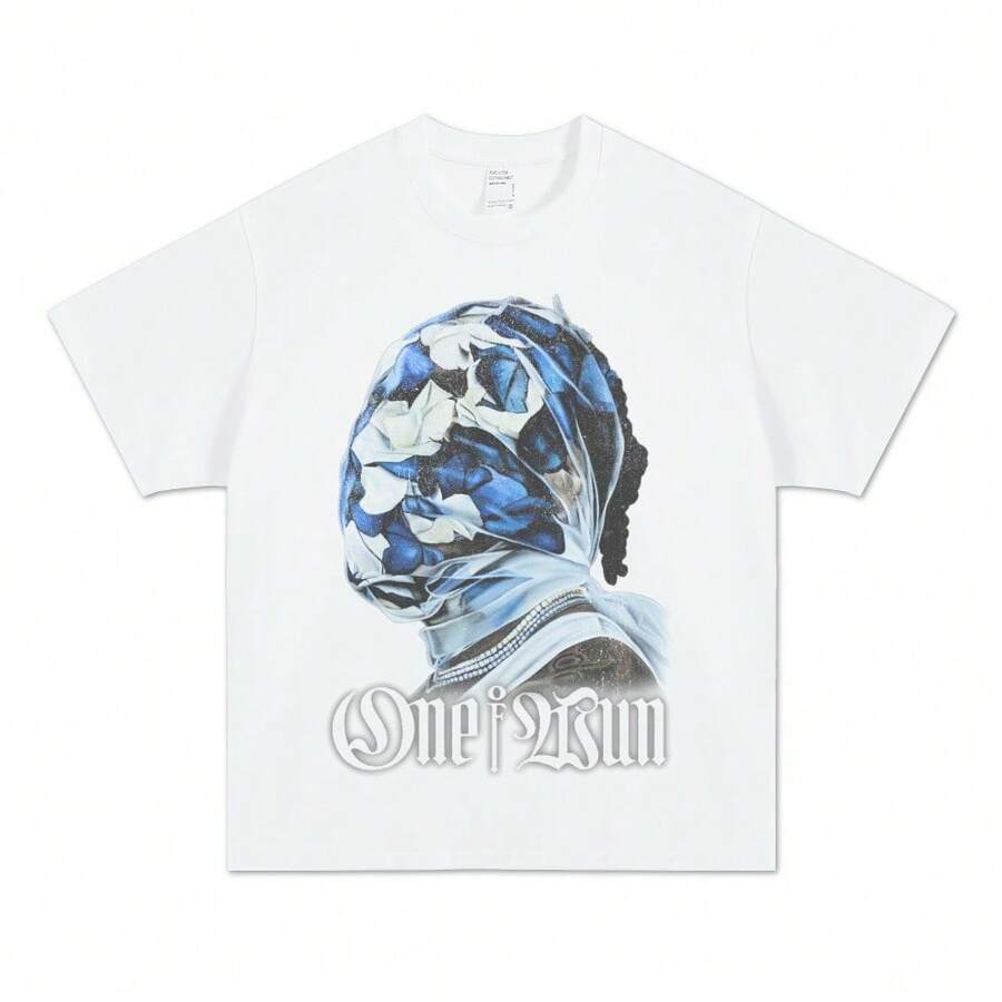 American-Style Small Collar Hip-Hop Casual Loose Short-Sleeve Shirt T Shirt All-Matching - White - View 1