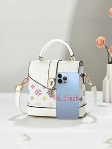 Fashionable Retro Single Piece Crossbody Handbag Square Bag, Multi-Functional Large Capacity Crossbody Bag, Fashion Design, New Fashion Women's Small Square Handbag Crossbody Bag Versatile Casual Multi-Layer Large Capacity Can Be Worn On Shoulder Or Crossbody Handbag Suitable For Travel Shopping Mall New Elegant Women's Handbag Shoulder Crossbody Color Block Bag Versatile Casual Light Luxury Large Capacity Can Be Worn On Shoulder Or Crossbody Fashion Bag - Multicolor - View 6