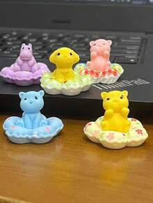 1 Set Cartoon Flower Cat Bed Simulation Office Desk Decor DIY Handmade Creative Animal Cartoon Ornament - Multi-color - View 3