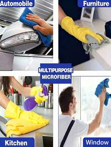 30/20/10/1pc Microfiber Cleaning Cloth, Soft Absorbent Reusable Towel, Multi-Color Cleaning Rag, Suitable For Kitchen, Bathroom, Car And Home Cleaning - Multicolor - View 3