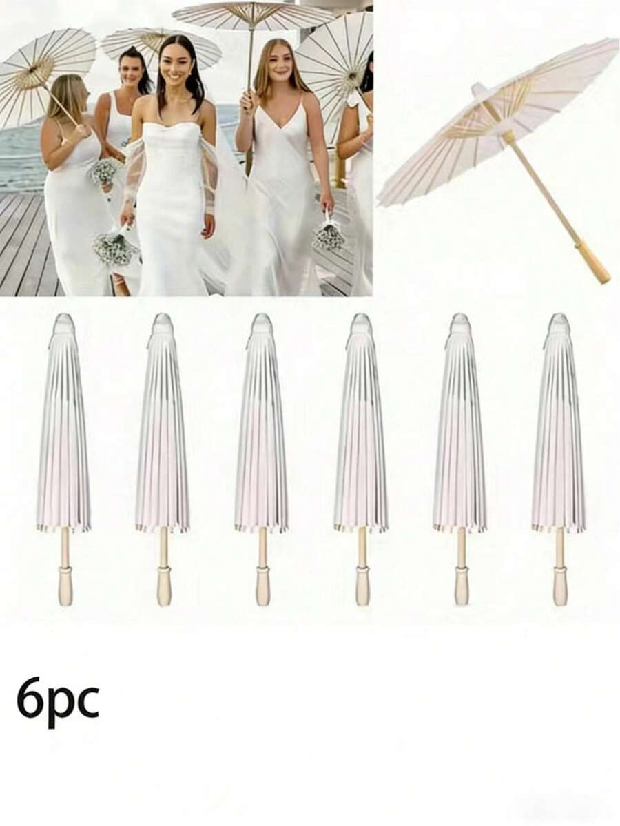 10/6 Ukuran Beragam, Diameter Terbuka 30cm/40cm/60cm, Payung Pernikahan Tradisional Buatan Tangan, Properti Fotografi Elegan dan Dekorasi Pesta, - MultiWarna - View 1