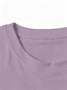 Women's Vintage Witch Broom & Maple Leaf T-Shirt - Dusty Purple - View 3