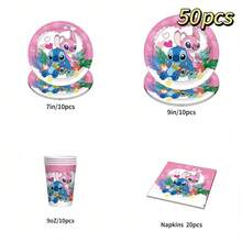 51pcs Anime Theme Party Set, Back To School Decoration, Suitable For 10 People, Disposable Birthday Party Tableware Including Plates, Cups And Napkins. Holiday Decoration Supplies, Suitable For Camping, Picnic, Backyard BBQ, Room Decoration And Party Decoration, Also Ideal Decoration For Halloween, Christmas And Party, And A Great Surprise Gift For Fans. - Multicolor - View 4