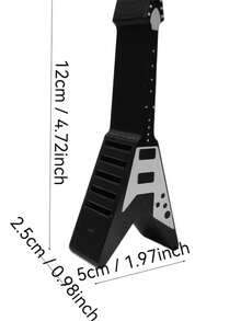 Guitar-Shaped Pick Storage Box, Holds Up To 10 Picks, Unique Guitar Design, Suitable For Guitar Enthusiasts, Personal Use Or Gift For Friends - Black - View 5