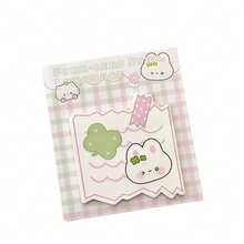 Clover Rabbit Shaped Sticky Notes, Plaid Cute Cartoon Memo Paper, Adhesive Note Pads For Students, Message, Diary, Planner DIY Decoration - A - View 5